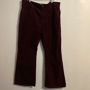 GAP Burgundy 70’s Flare High Rise Stretch corduroy, size 35